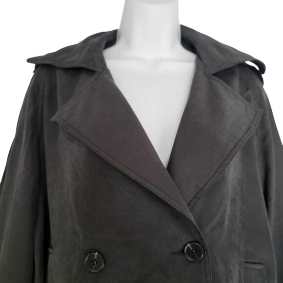 Essue Womens Black Woven Belted Military Jacket NWOT-S - Picture 4 of 10